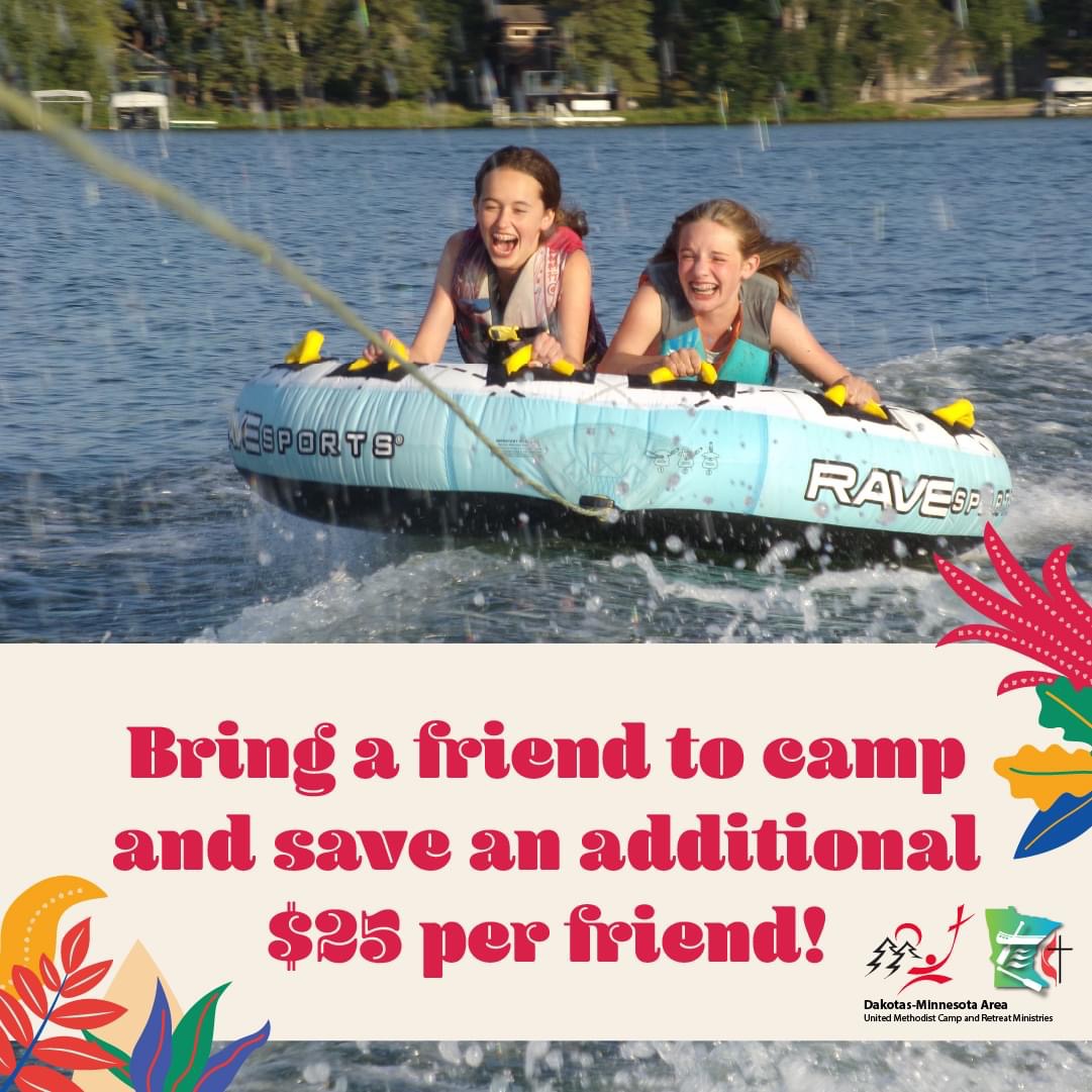 Bring a friend to camp graphic