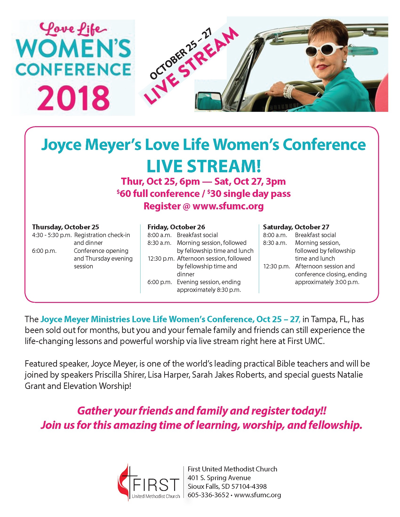 Joyce Meyer 2022 Conference Schedule Joyce Meyer's Love Life Women's Conference Livestream - Dakotas Annual  Conference Of The United Methodist Church