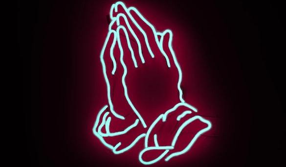Neon Praying Hands