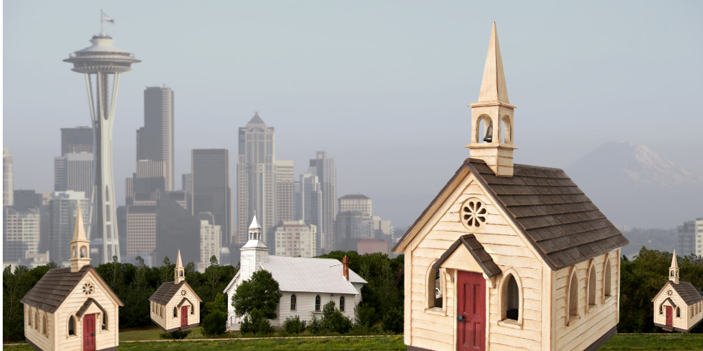 Seattle with churches