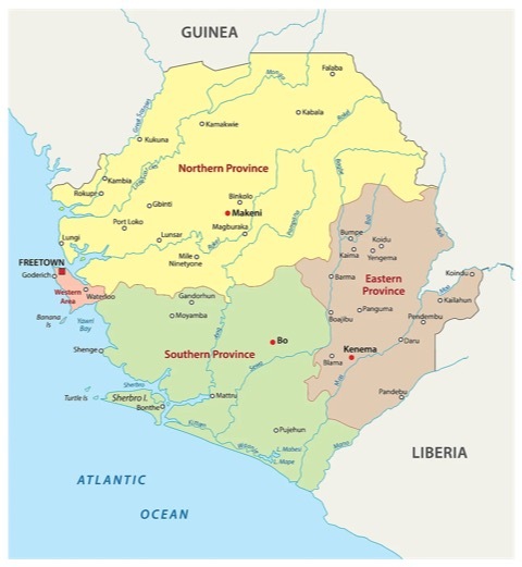 Provinces Of Sierra Leone Map