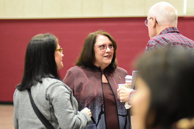 Bishop Lanette listens in Brookings