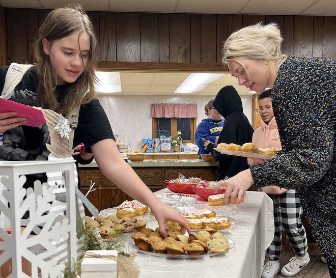 donut and muffin buffet line