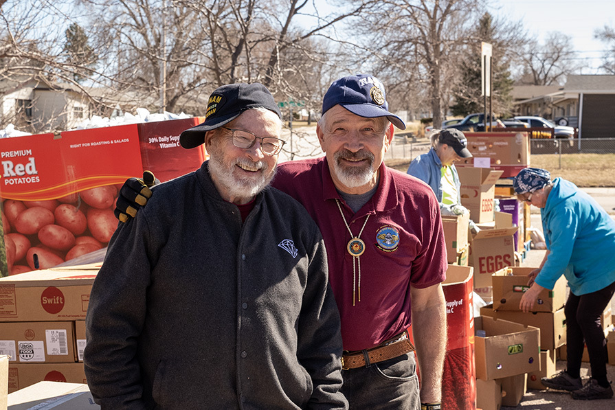 Volunteers with silly caps