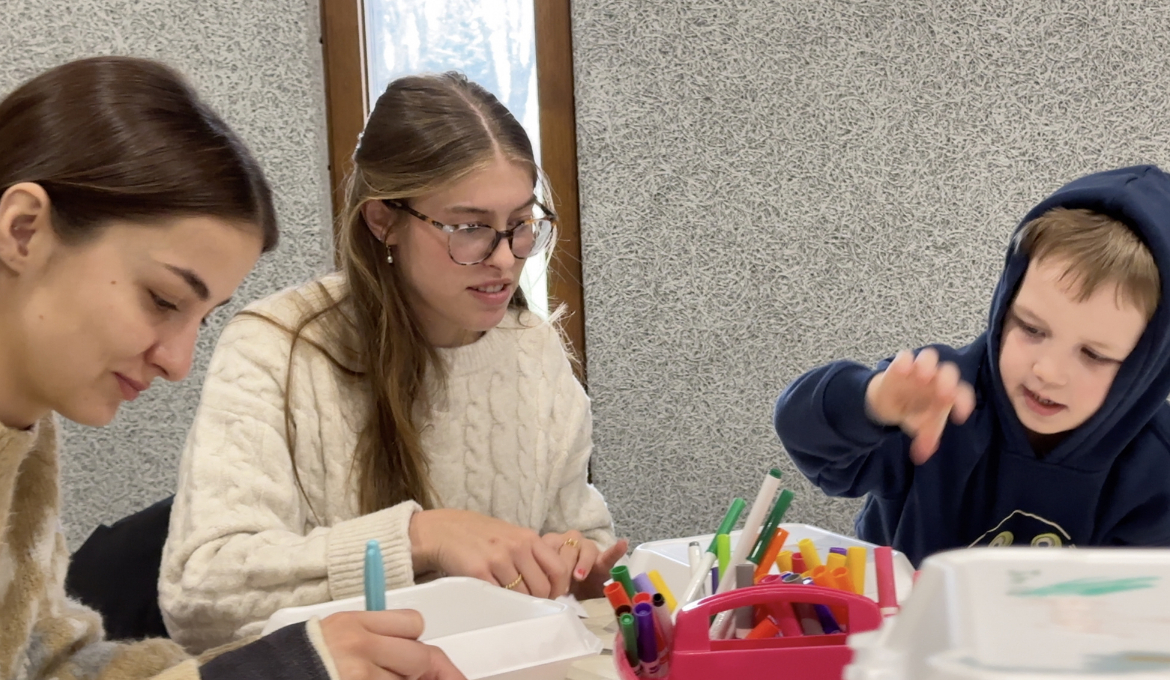People working on mission kits