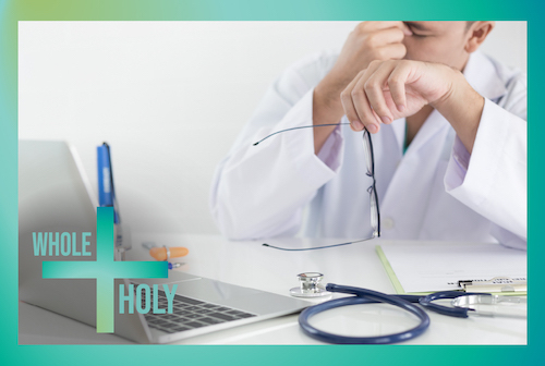 Physician with laptop