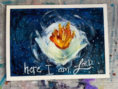Painting with text here