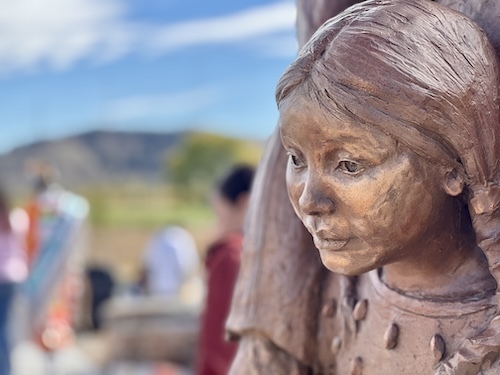 Sculpture of native girl