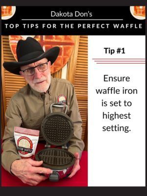 Man with waffle iron