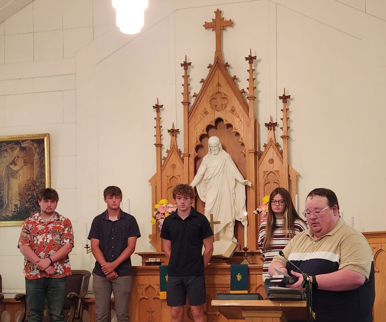 Pastor and confirmation class