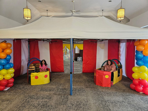 Tent with balloons