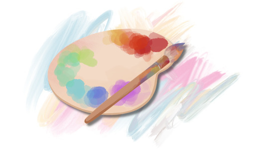 Artist Palette And Canvas
