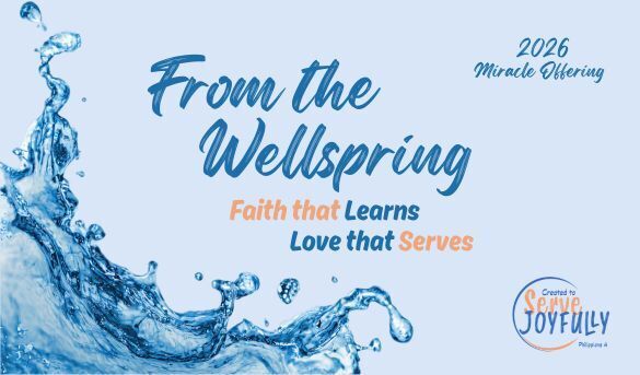 Miracle Offering graphic with wave